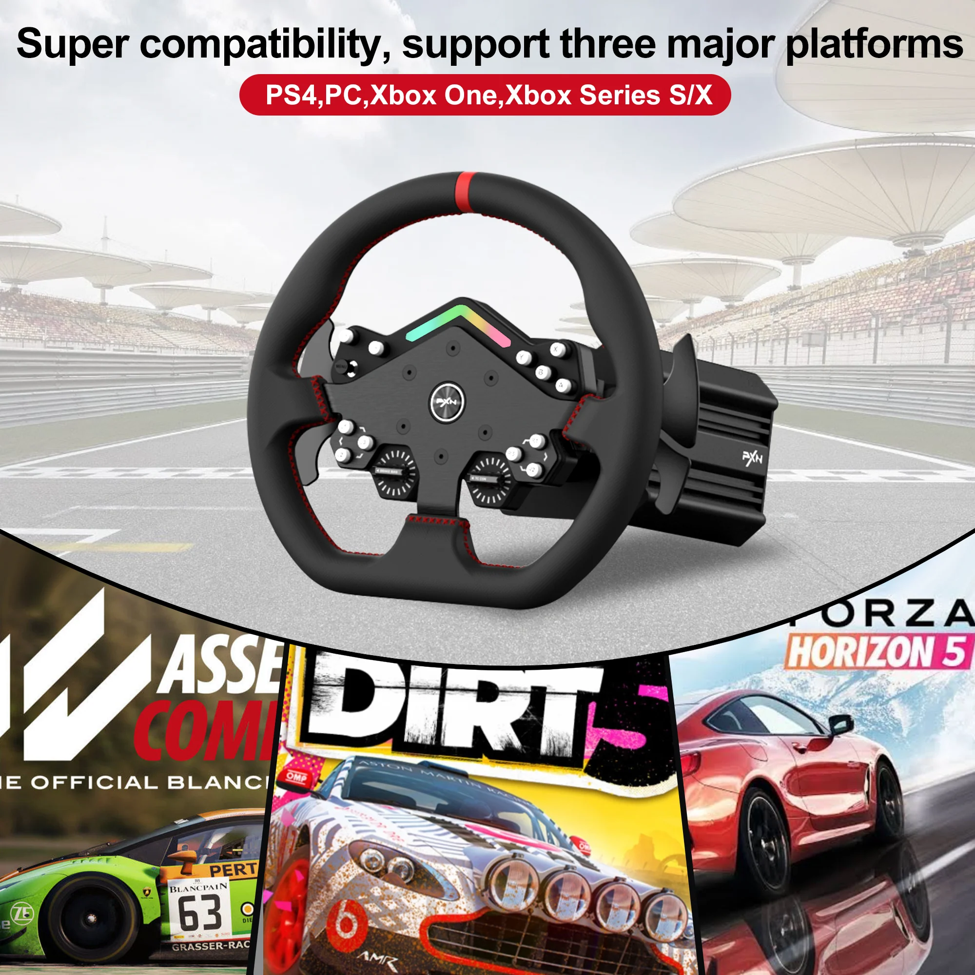PXN V12 Lite Direct‑Drive Racing Wheel Bundle - Image 3
