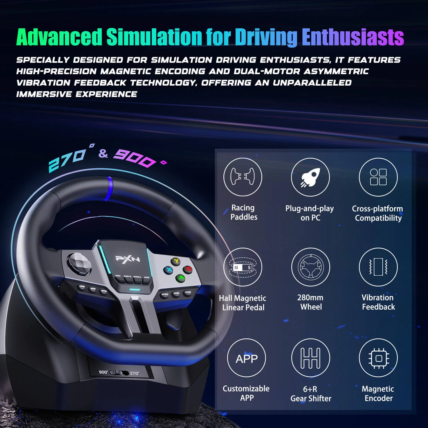 PXN V9 GEN2 Racing Steering Wheel - Image 3
